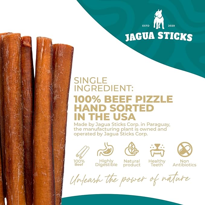 Bully Sticks - Dog Chew Sticks - Dog Dental Chew & Treat - Premium All Natural Single Ingredient Bully Stick - Suitable for All Dogs - (6 in, 20 Count)